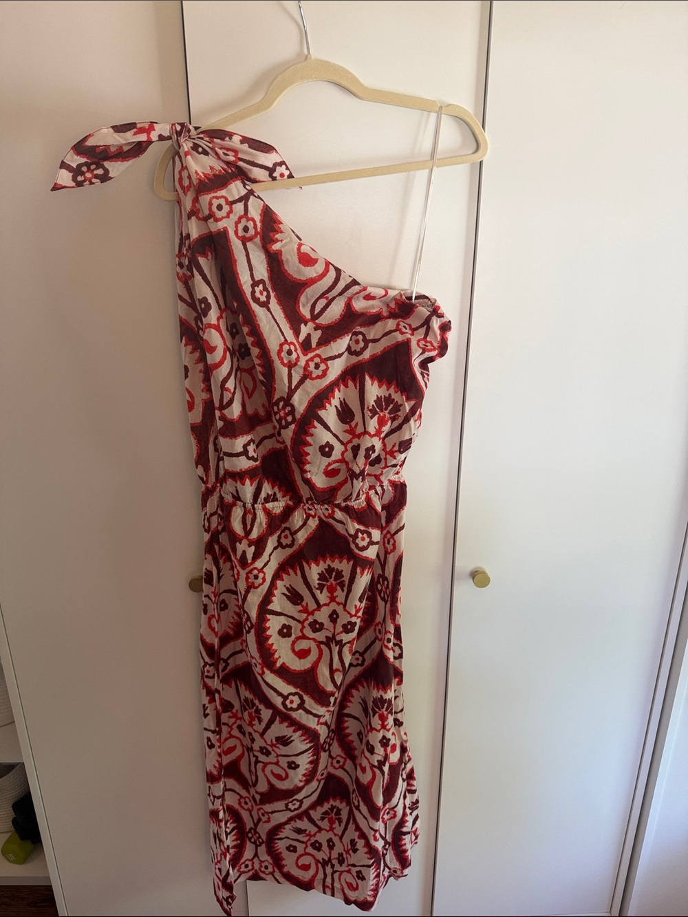 WORN ONCE Johanna Ortiz Shells at Dusk cotton one shoulder Midi Dress